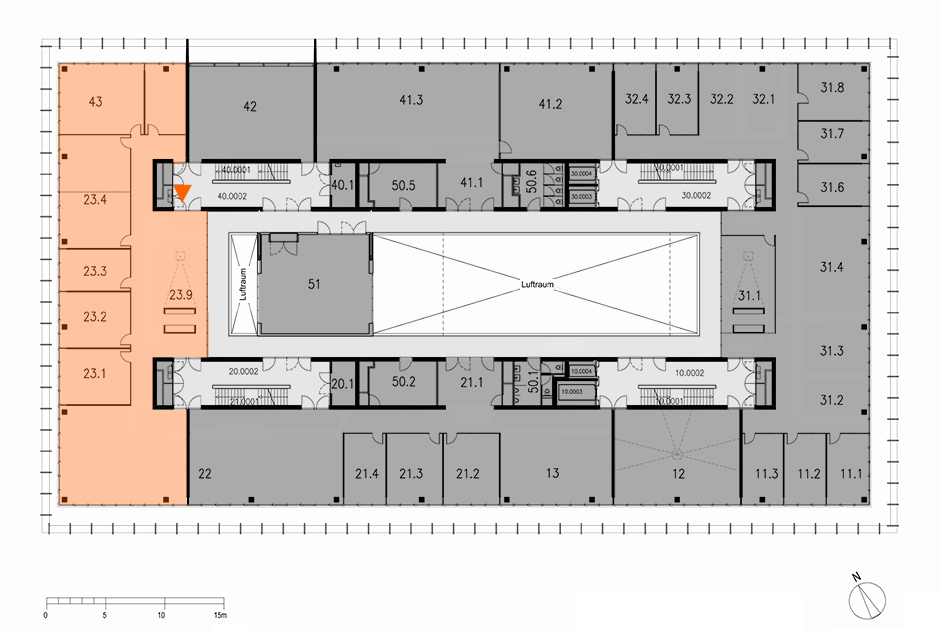 Enlarged view: Building HIT. Floor plan, Level H